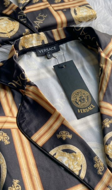 Noir Baroque Silk Shirt - Black & Gold
