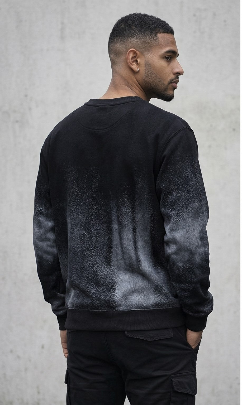 Black Graphic Text Print Round Neck Sweatshirt – Long Sleeve Streetwear Edition