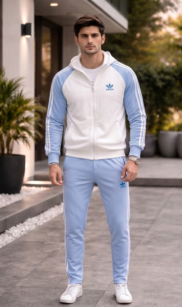 Skyline Sport Turkish Tracksuit – Light Blue & White