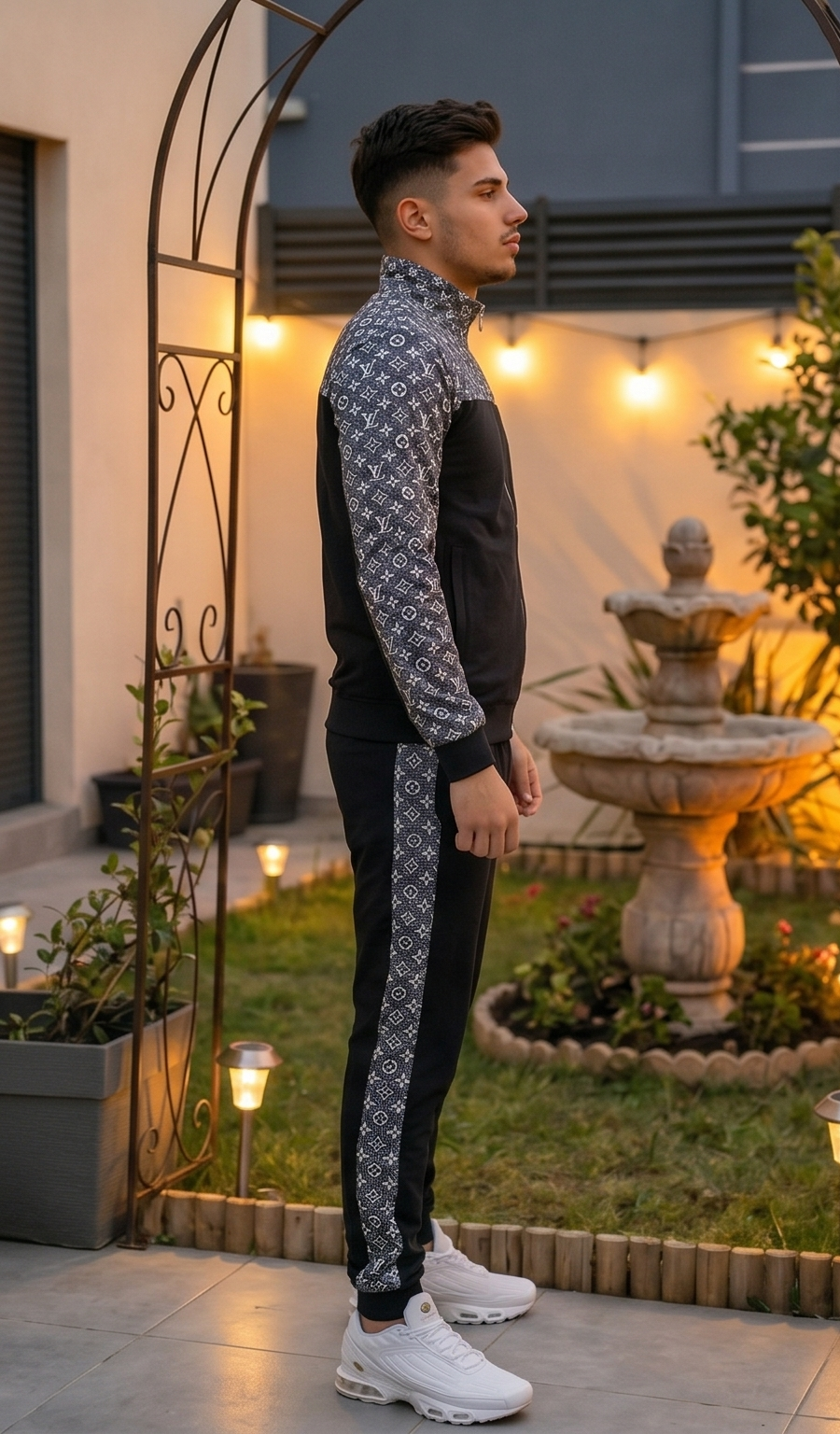 Graphite Luxe Turkish Tracksuit – Black & Grey