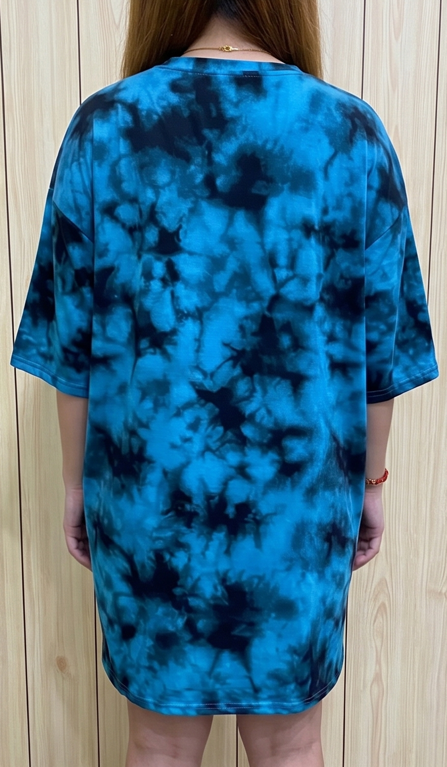 Sky Tie-Dye Lounge Dress – Blue & White