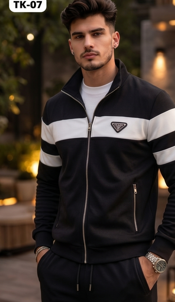 Noir Prime Turkish Tracksuit – Black & White