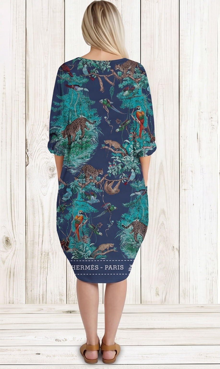 Azure Forest Lounge Dress – Blue Print