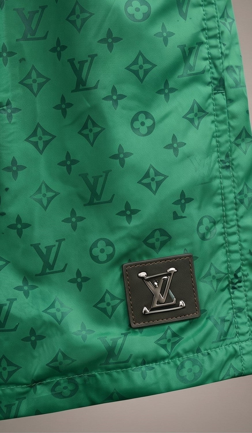 Monogram Print Swim Shorts – Green