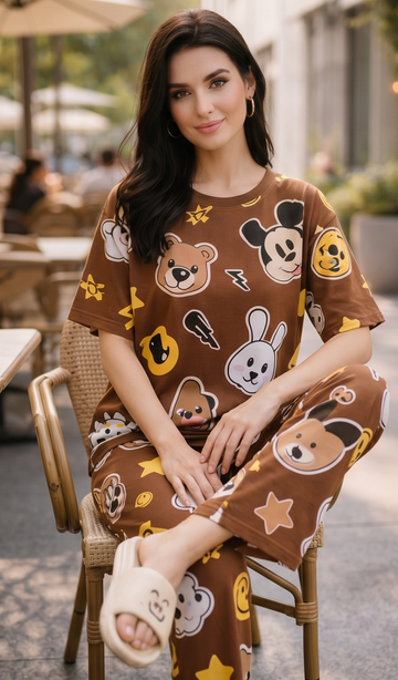 Cocoa Cartoon Night Set – Brown