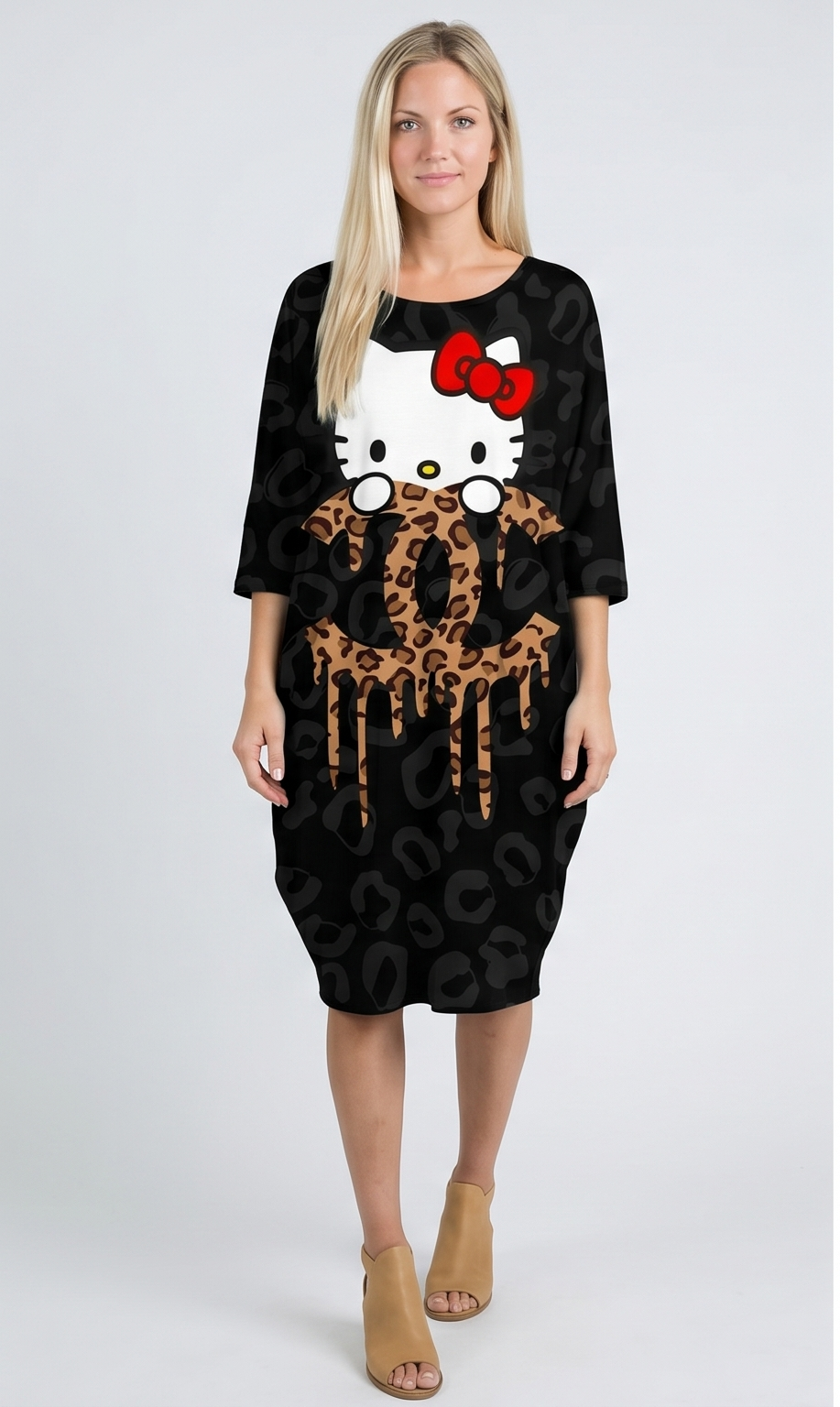 Wild Pop Graphic Lounge Dress – Cheetah Print Multi