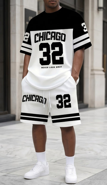 Chicago 32 Graphic Oversized T-Shirt & Shorts Co-Ord Set – Streetwear Edition