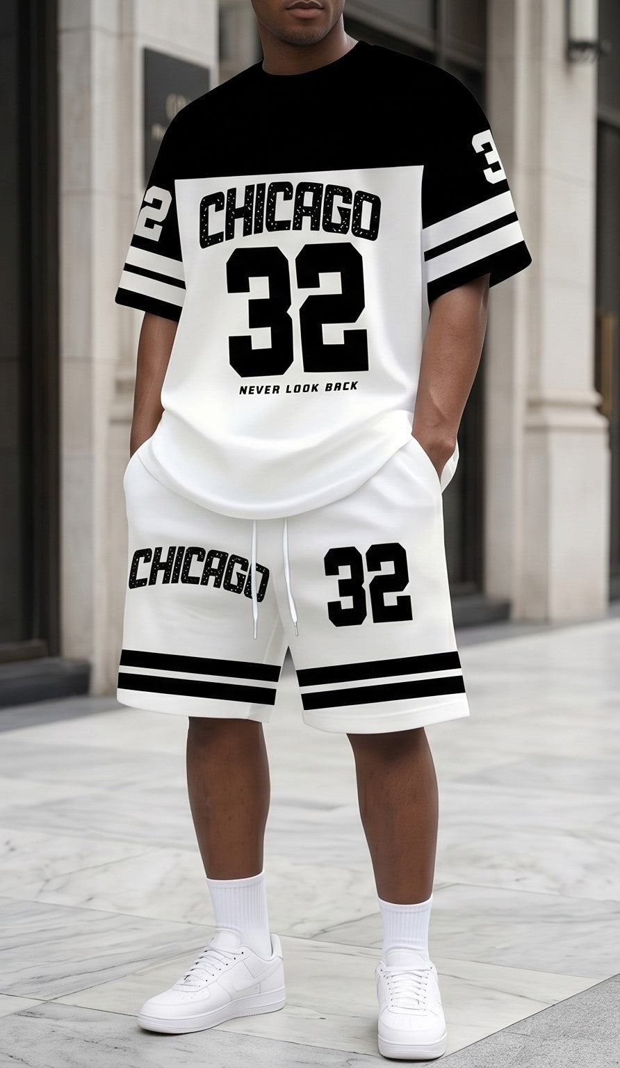 Chicago 32 Graphic Oversized T-Shirt & Shorts Co-Ord Set – Streetwear Edition