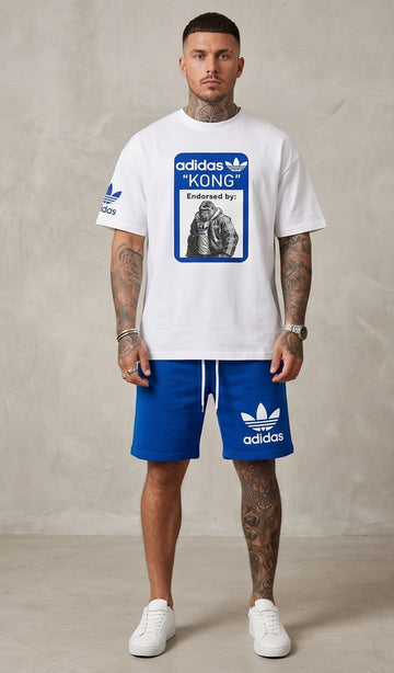 White Gorilla Graphic Print Crew Neck T-Shirt – “KONG” Street Style