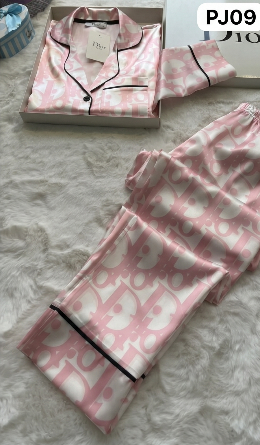 Blush Monogram Lounge Pants - Pink & White