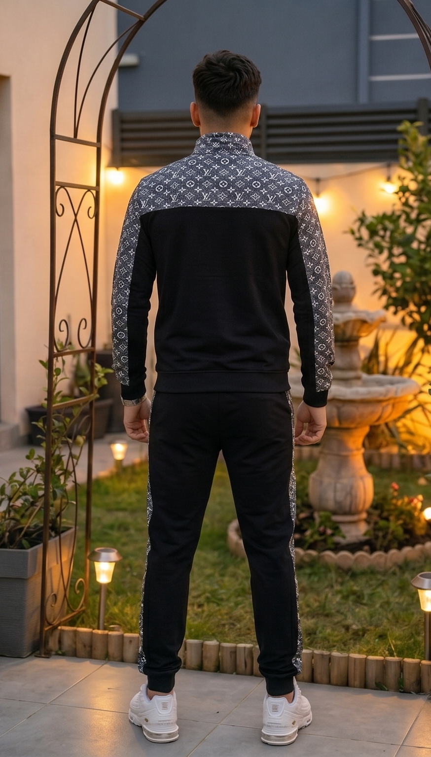 Graphite Luxe Turkish Tracksuit – Black & Grey