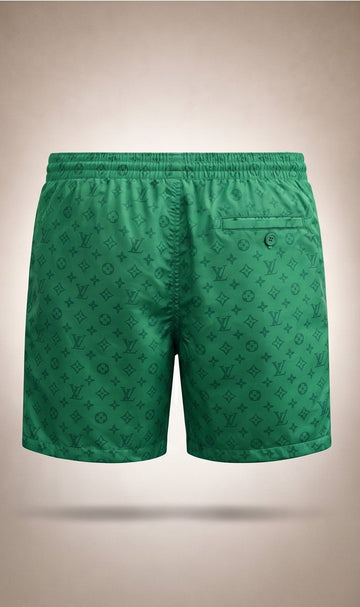 Monogram Print Swim Shorts – Green