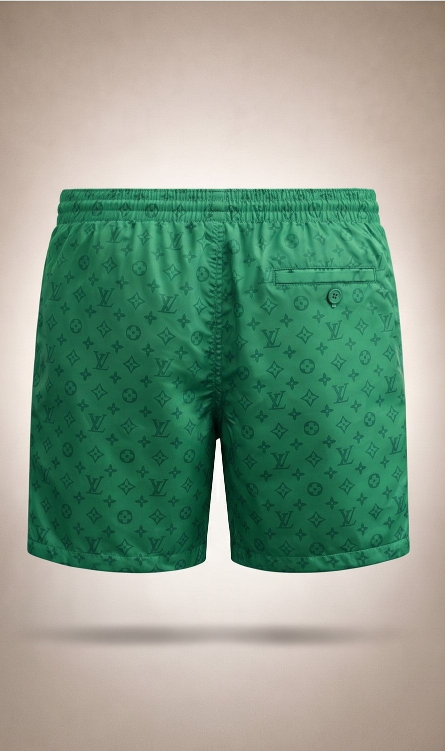 Monogram Print Swim Shorts – Green