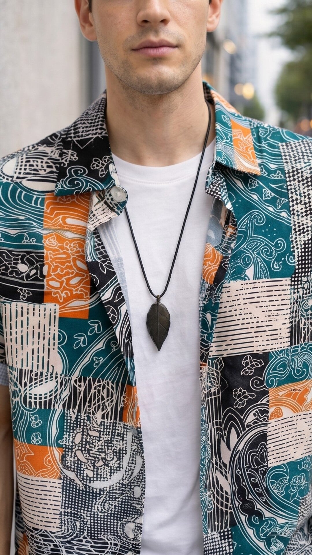 Patchwork Print Button-Front Short Sleeve Shirt – Multicolor Design
