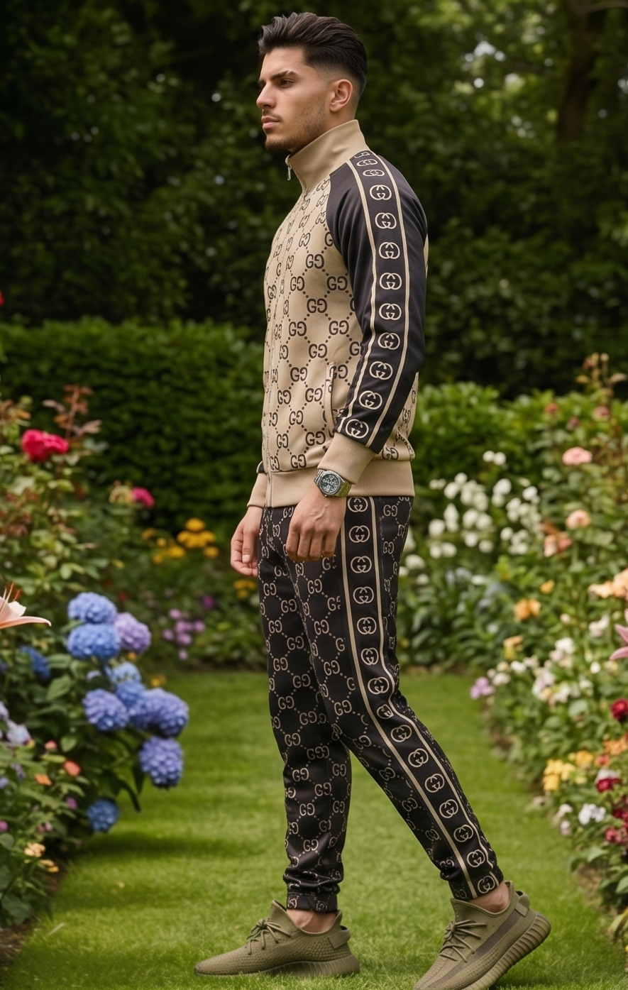 Sandstone Signature Turkish Tracksuit – Beige & Ebony