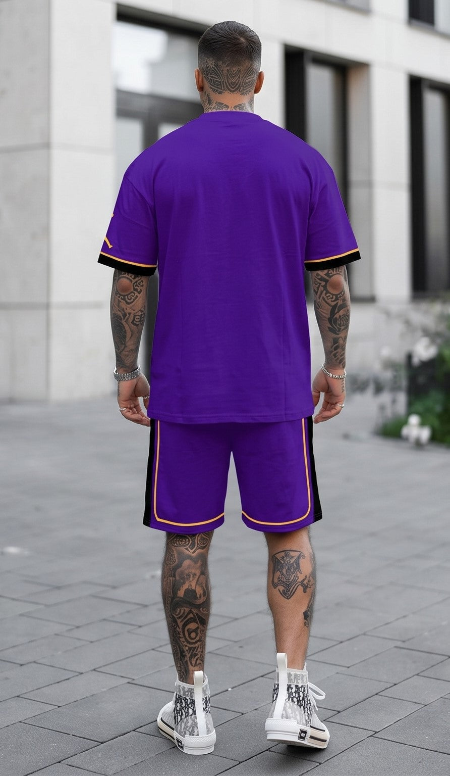Los Angeles Statement Graphic Crew Neck T-Shirt – Purple