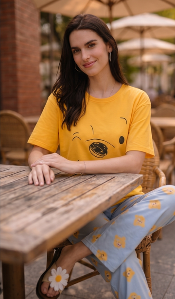 Sunny Bear Graphic Tee – Yellow
