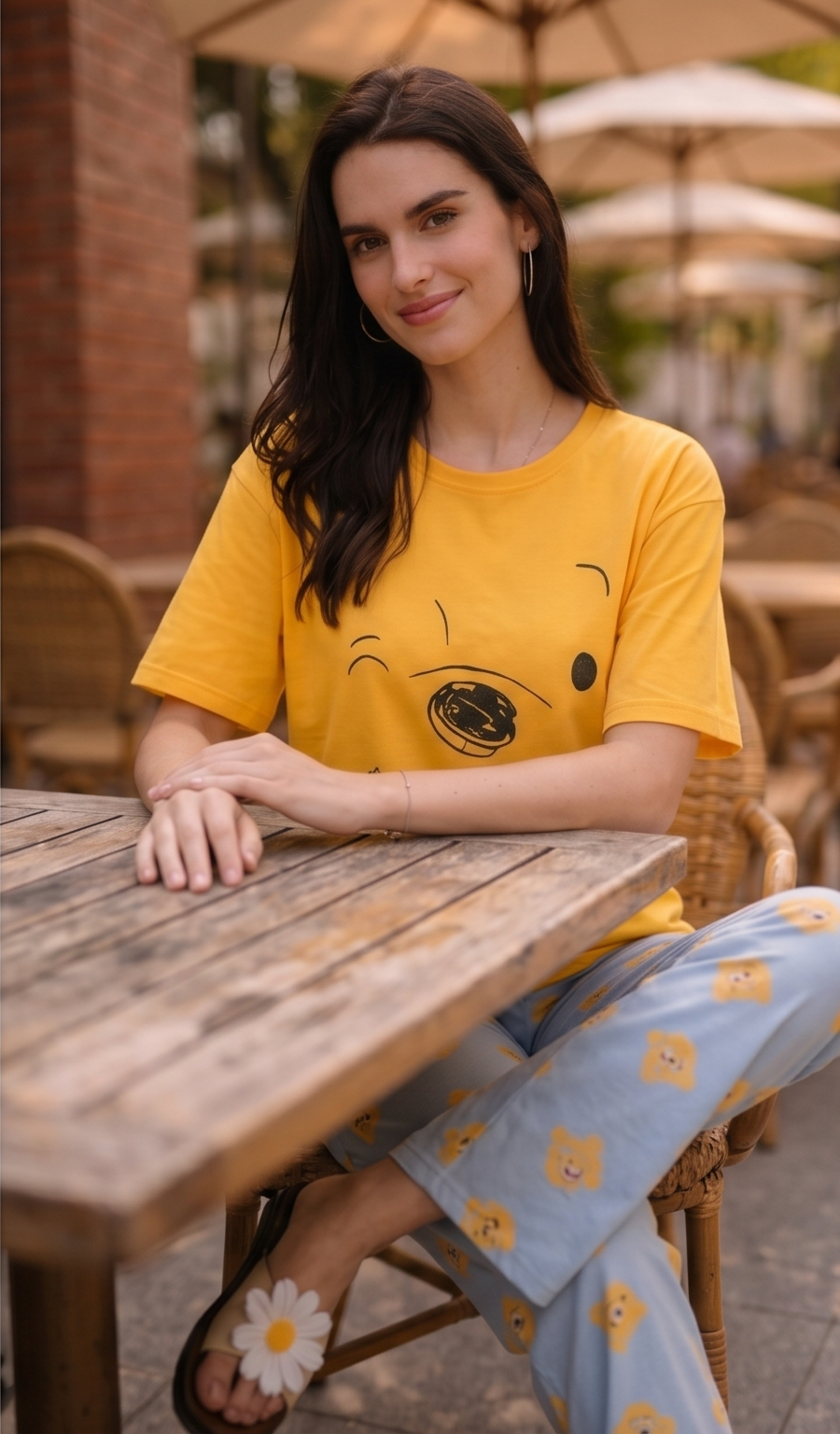 Sunny Bear Graphic Tee – Yellow