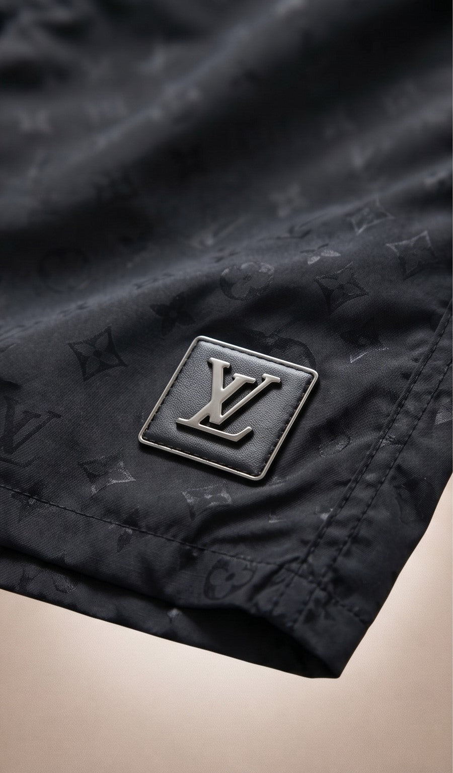 Monogram Moiré Jacquard Silk Shorts – Black