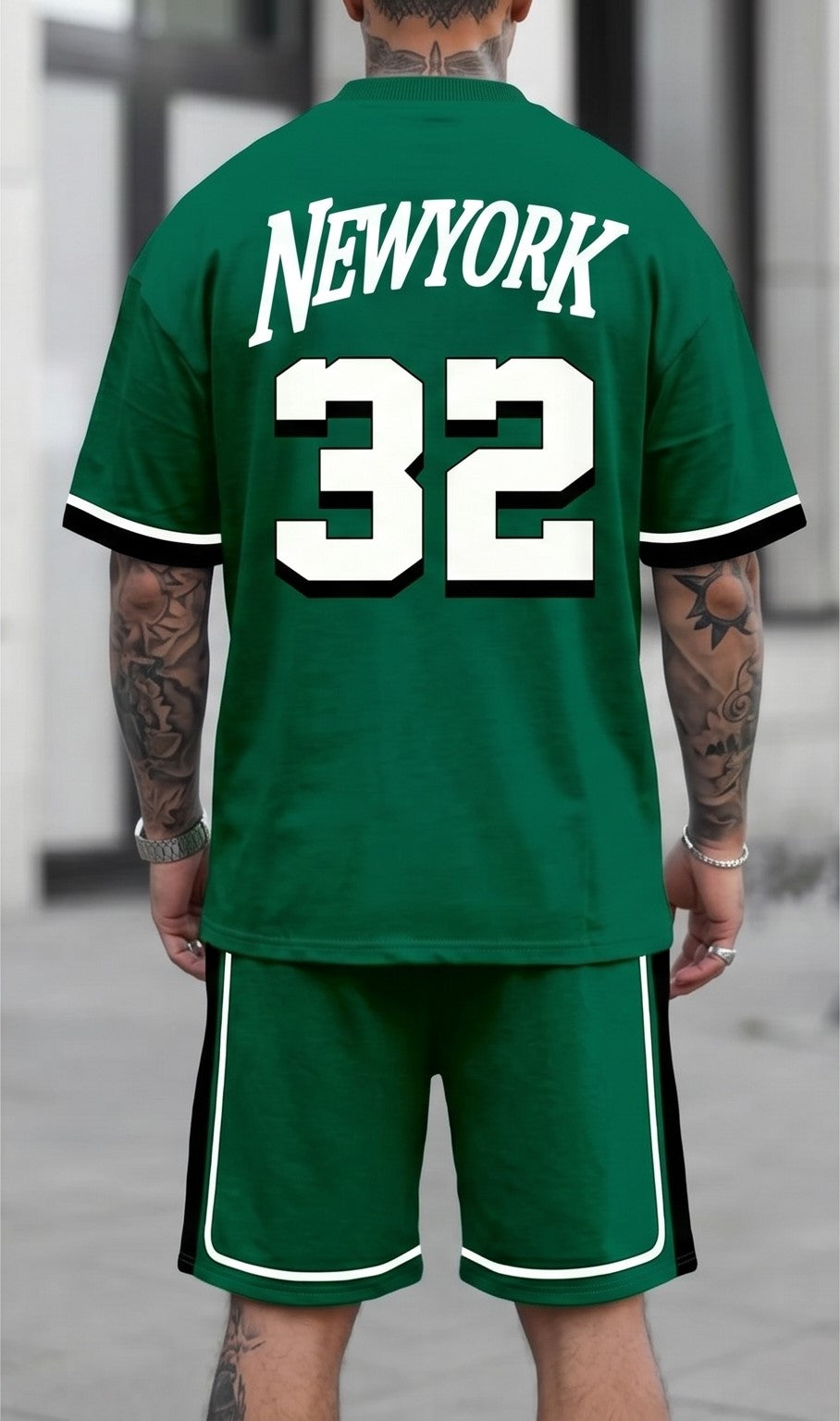Letter Print Casual T-Shirt & Shorts Co-Ord Set – Green Everyday Style