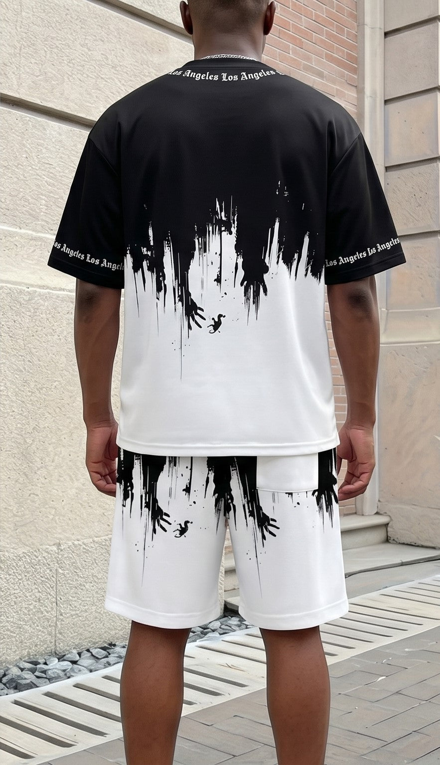Los Angeles Splatter Graphic T-Shirt & Shorts Co-Ord Set – Summer Streetwear