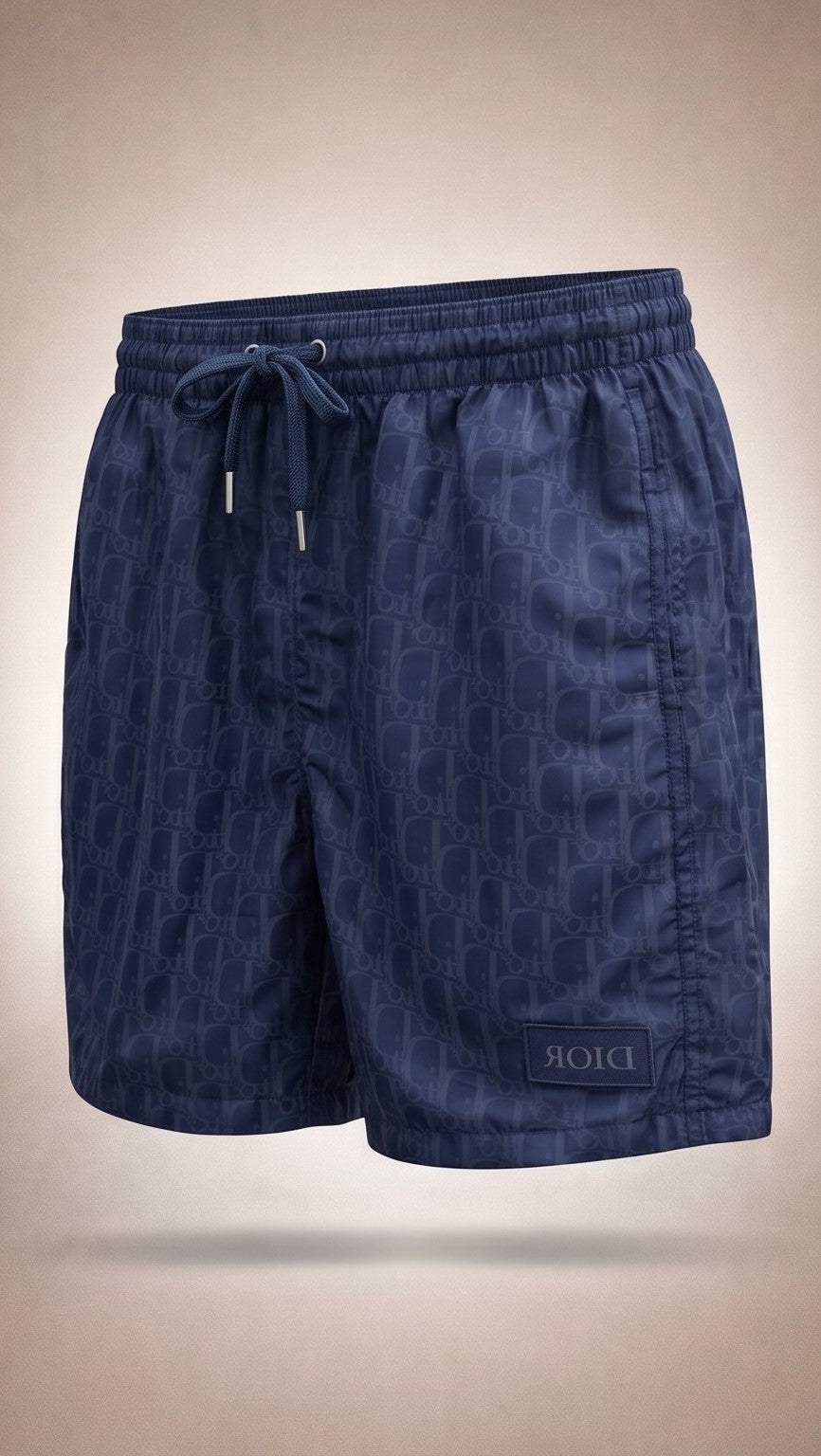 Oblique Technical Canvas Swim Shorts – Navy Blue