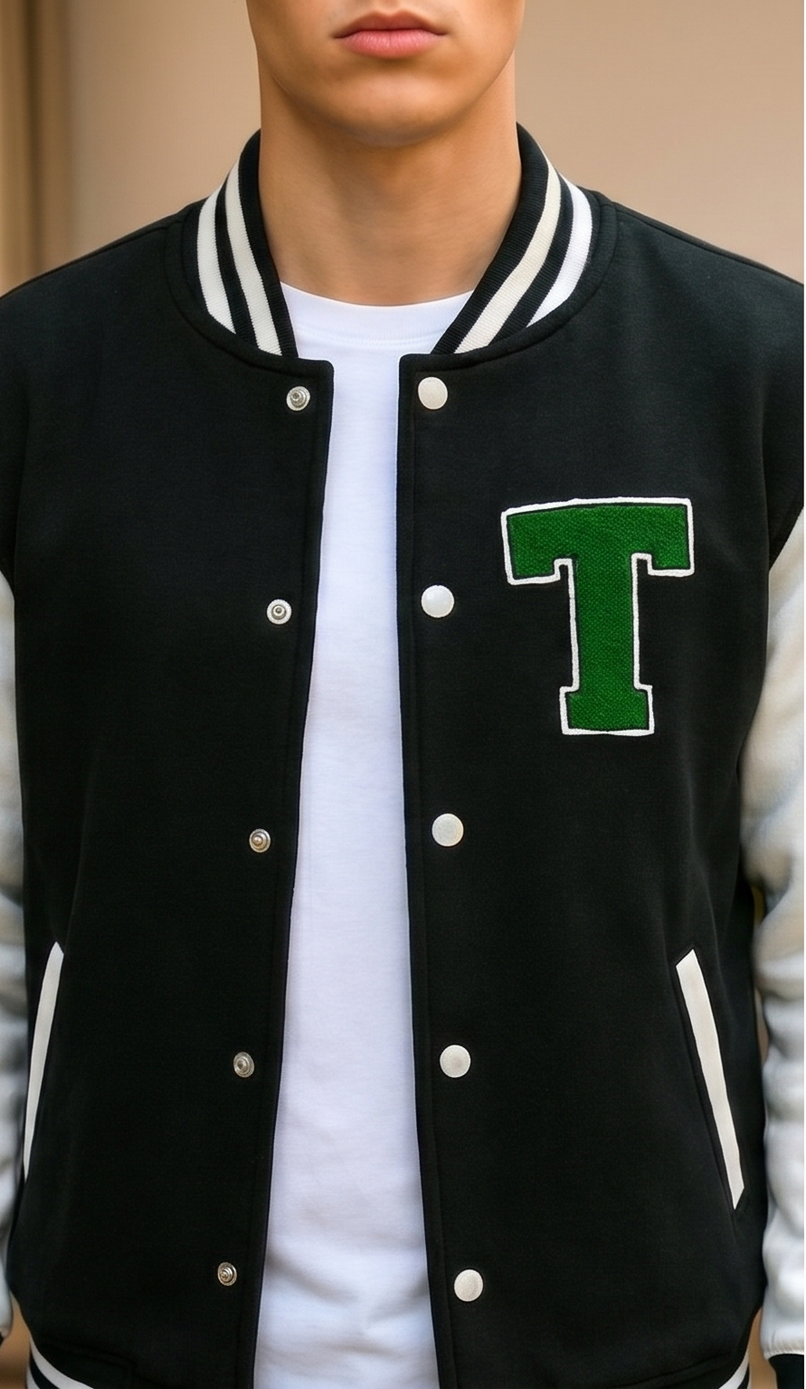 Urban Classic Varsity Jacket – Black & White