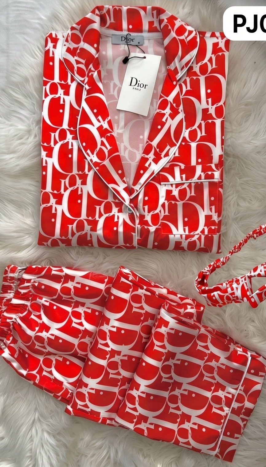 Scarlet Silk Dream Set - Vibrant red & white