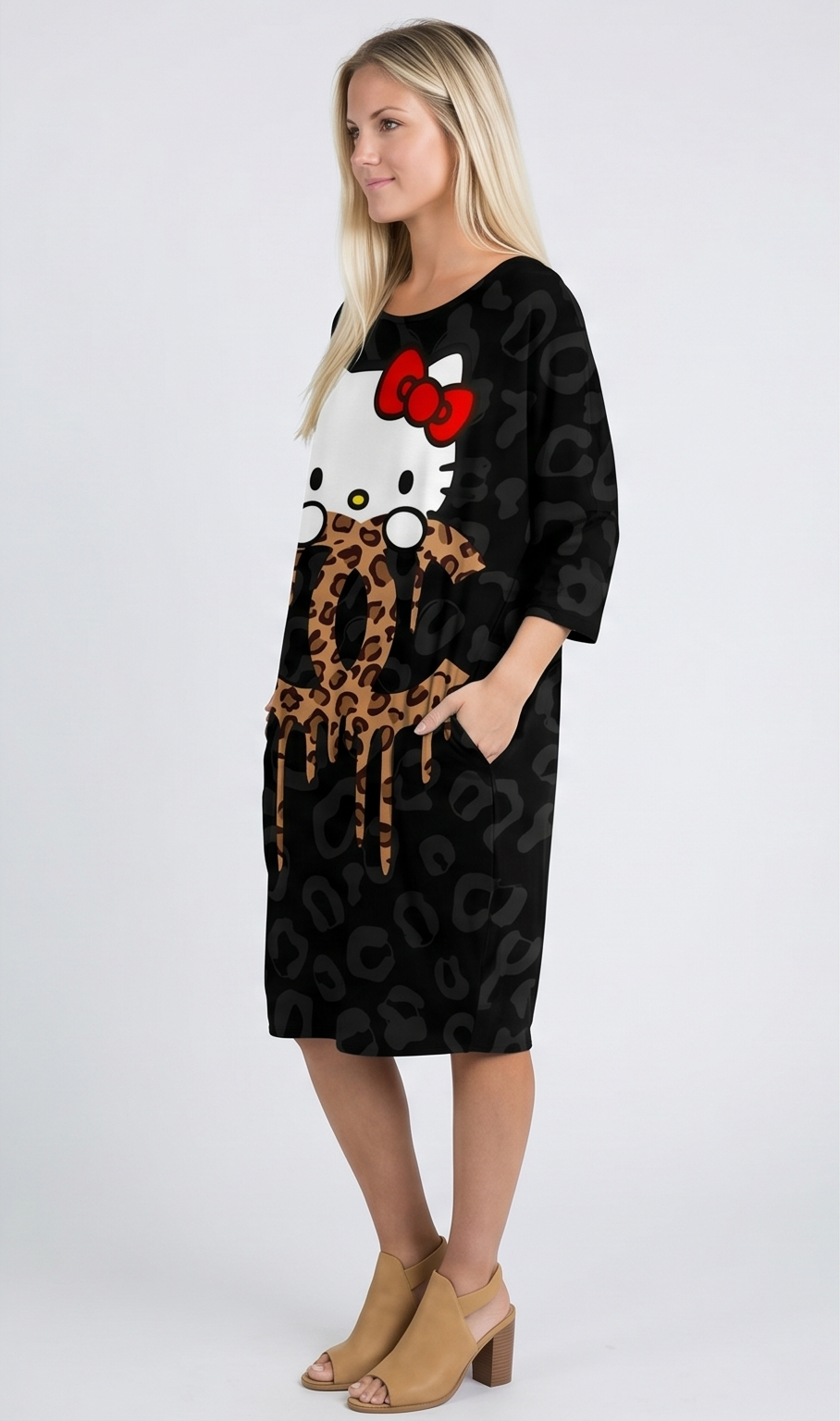 Wild Pop Graphic Lounge Dress – Cheetah Print Multi