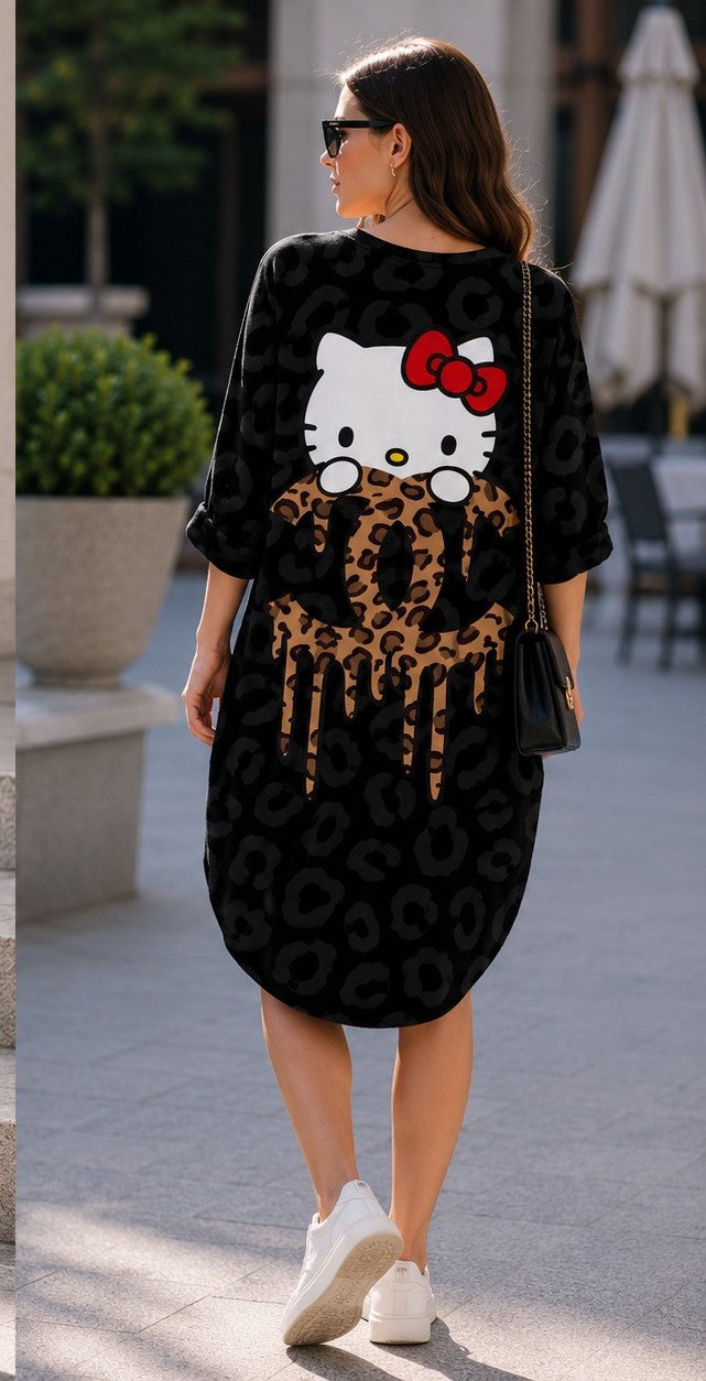 Wild Pop Graphic Lounge Dress – Cheetah Print Multi