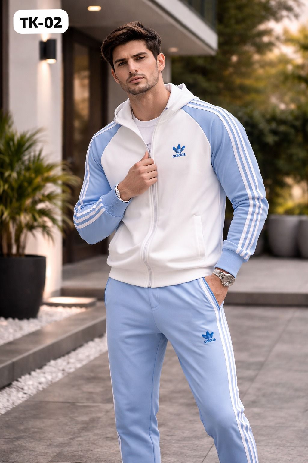 Skyline Sport Turkish Tracksuit – Light Blue & White