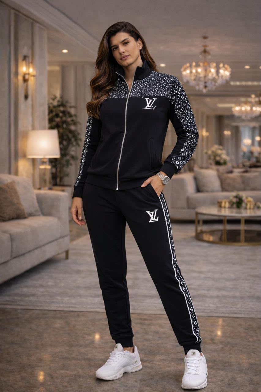 Graphite Luxe Turkish Tracksuit – Black & Grey