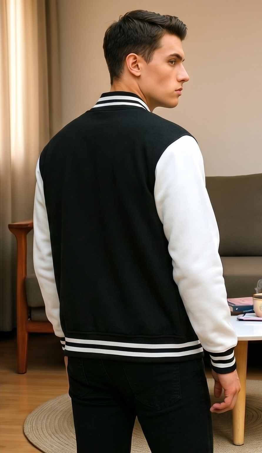 Urban Classic Varsity Jacket – Black & White