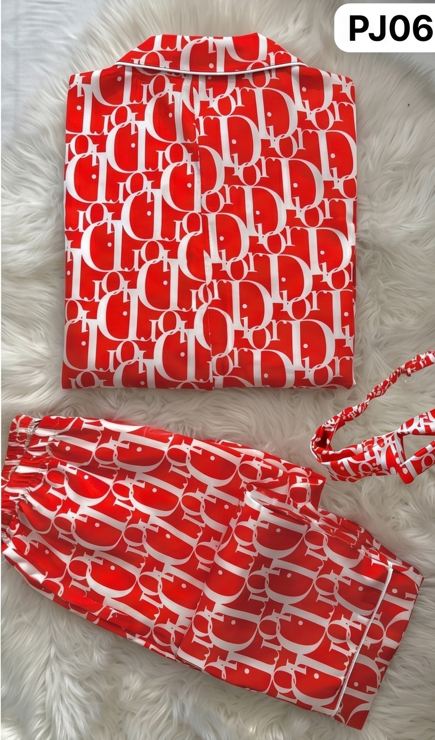 Scarlet Silk Dream Set - Vibrant red & white