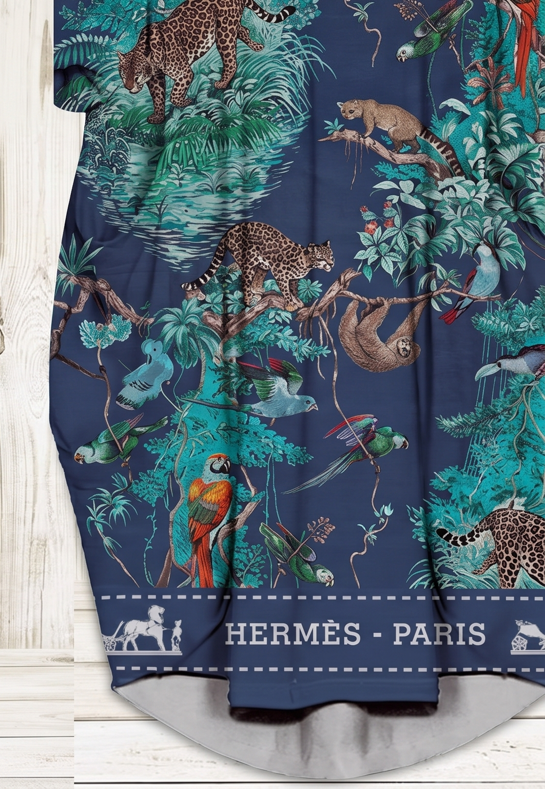 Azure Forest Lounge Dress – Blue Print