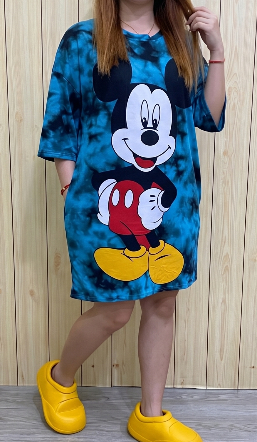 Sky Tie-Dye Lounge Dress – Blue & White
