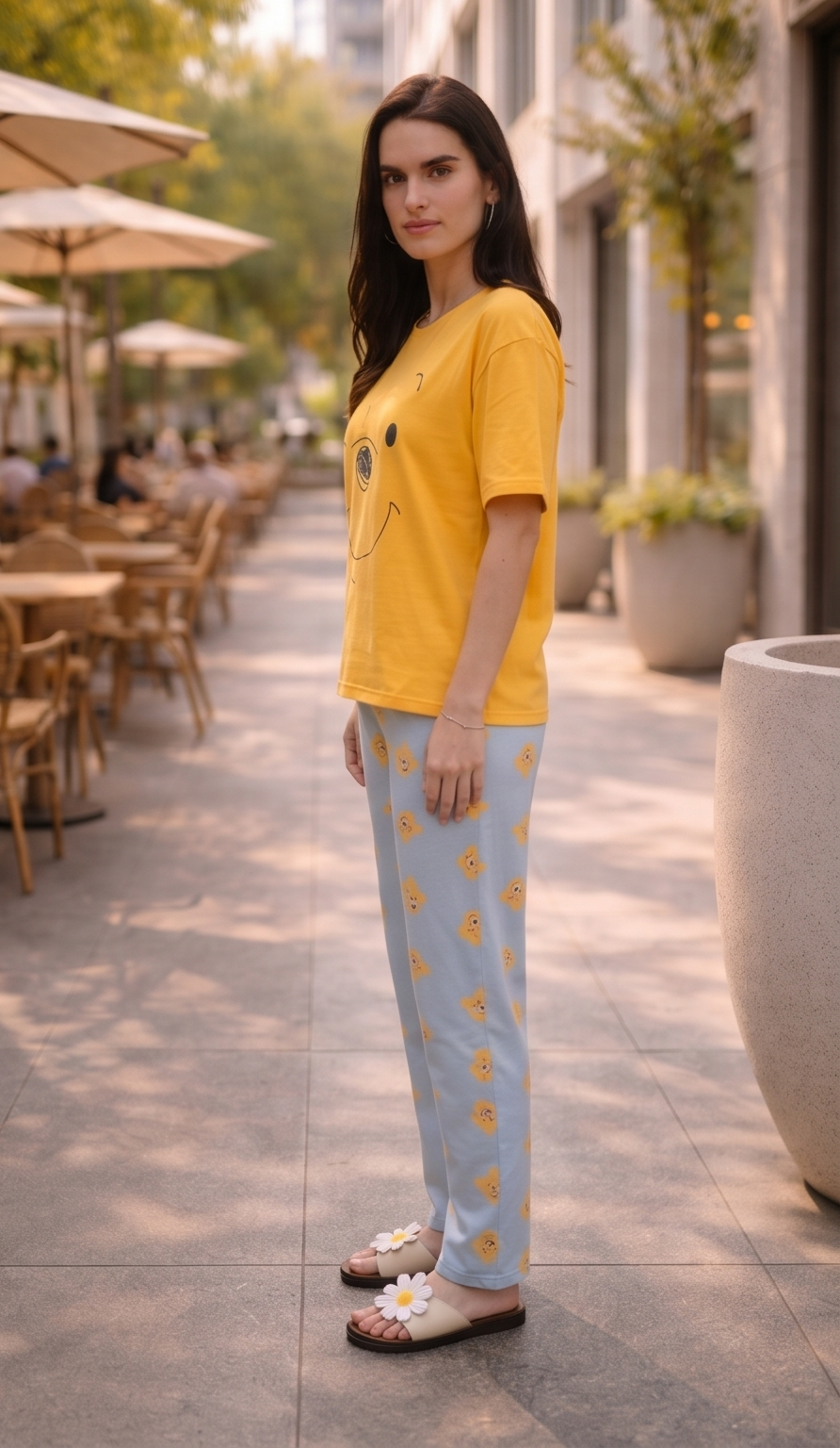 Sunny Bear Graphic Tee – Yellow