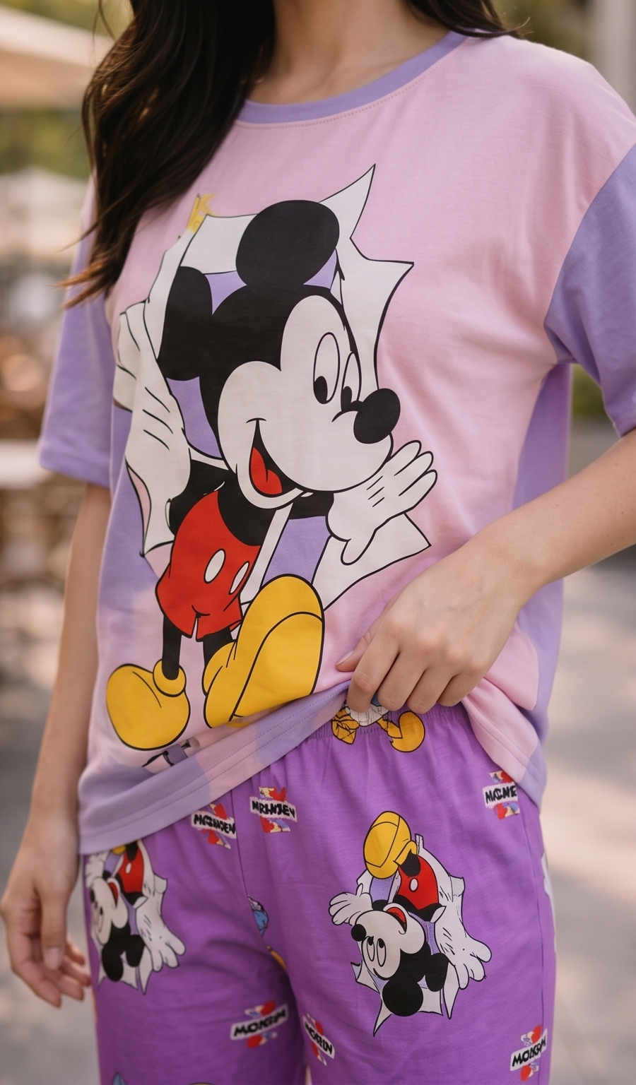 Lilac Mouse Graphic Tee – Lilac & Pink