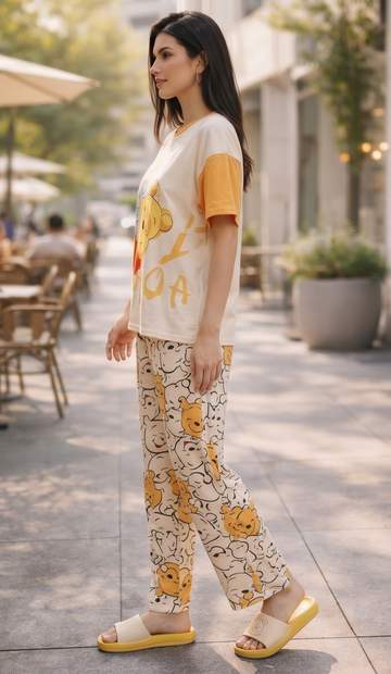 Beige Bear Oversized Tee – Beige