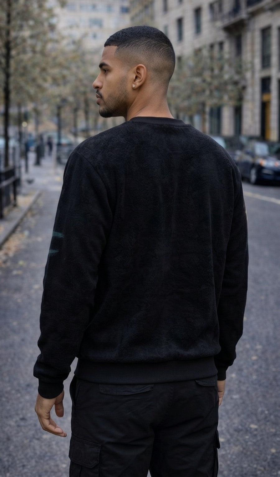 Black Gold Spray-Paint Graphic Crewneck Sweatshirt – Streetwear Edition