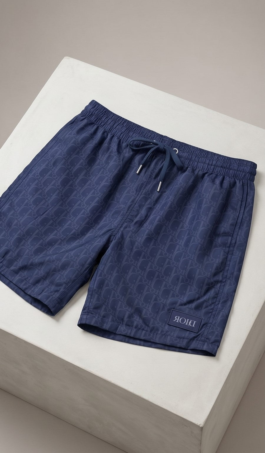 Oblique Technical Canvas Swim Shorts – Navy Blue