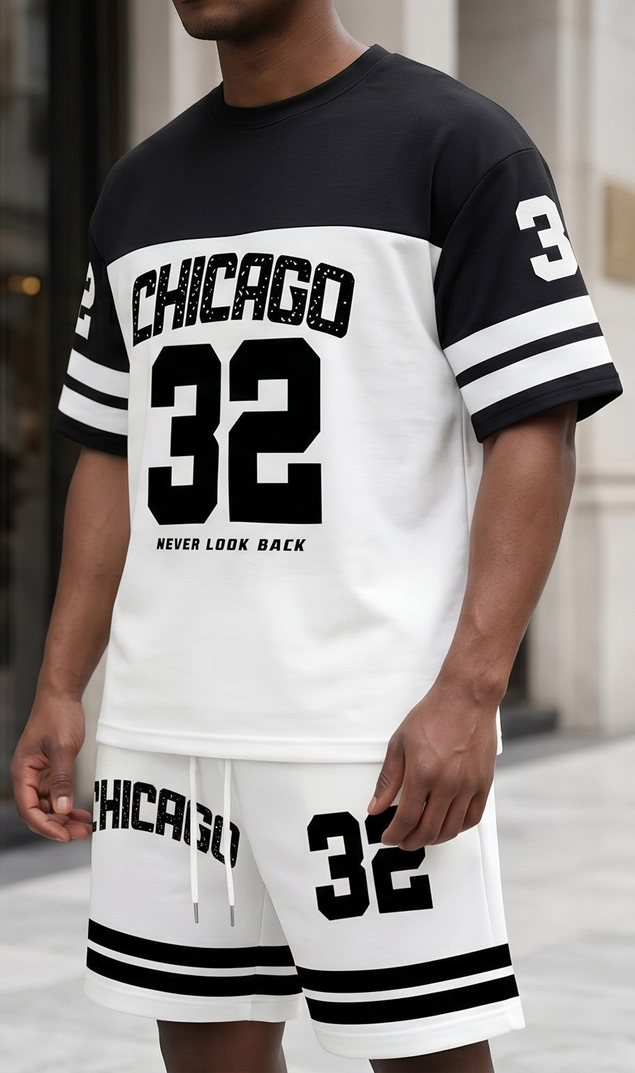 Chicago 32 Graphic Oversized T-Shirt & Shorts Co-Ord Set – Streetwear Edition