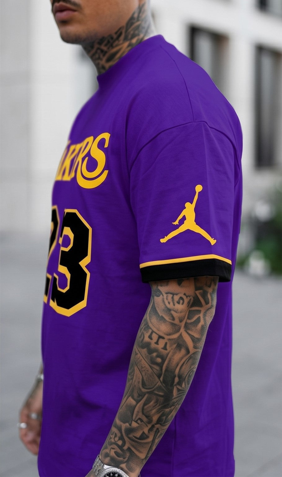 Los Angeles Statement Graphic Crew Neck T-Shirt – Purple