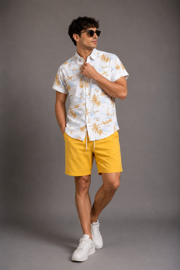 Tropical Breeze Shirt & Shorts Set – Yellow